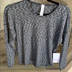 NWT lululemon get set ls space dye black size 4